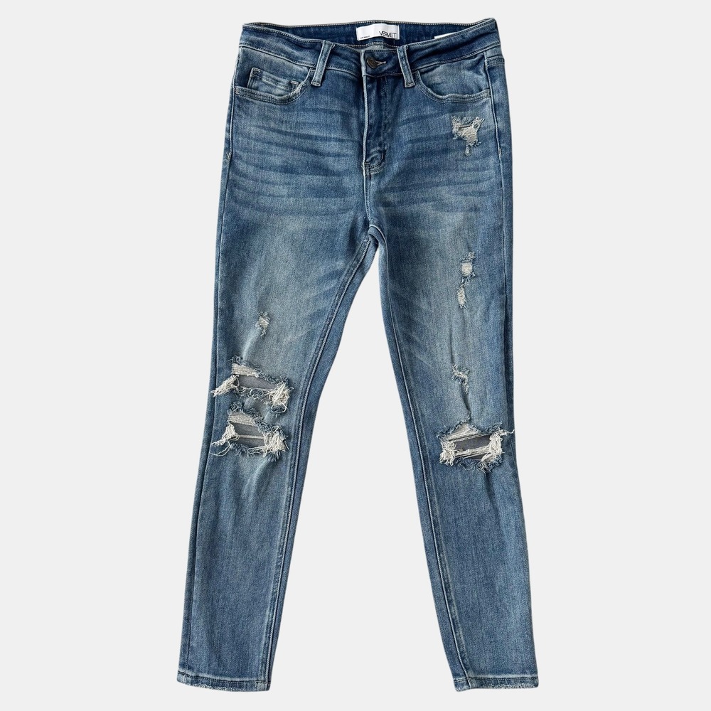 Vervet Los Angeles Distressed Skinny Jeans High Rise Womens Sz 28 Grunge‎ Edgy